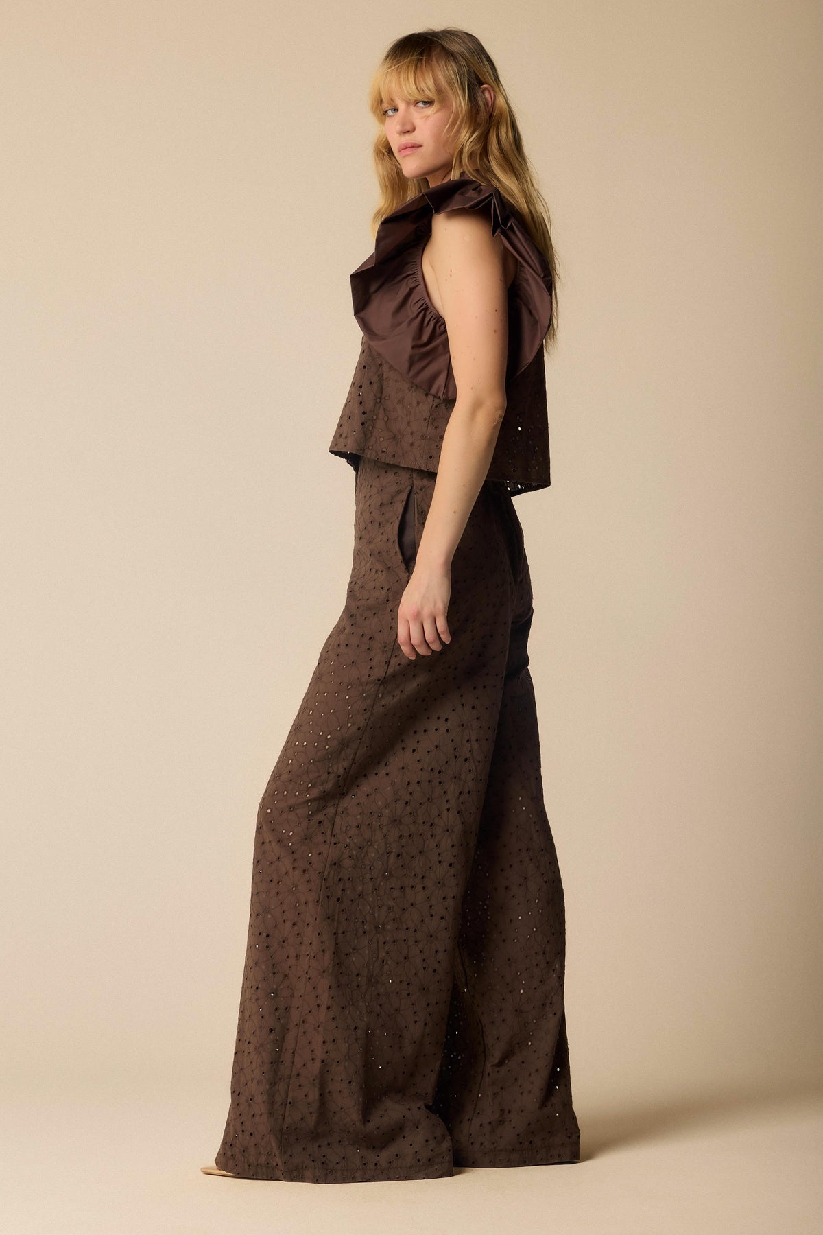 Dress Abito Pizzo San Gallo Sangallo Lace Dress Brown Dress Abito Pizzo San Gallo Sangallo Lace Dress Brown