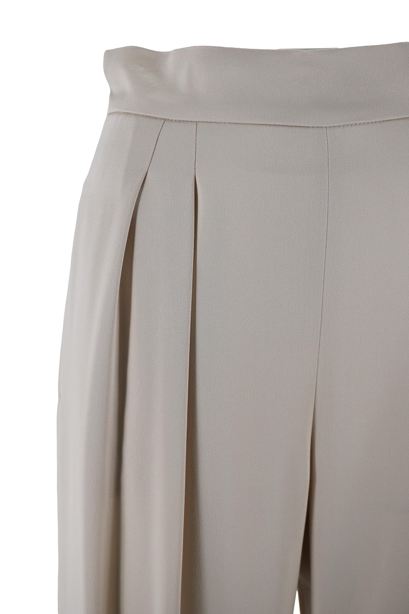 Pantalone Fluido in Satin / Beige - Ideal Moda