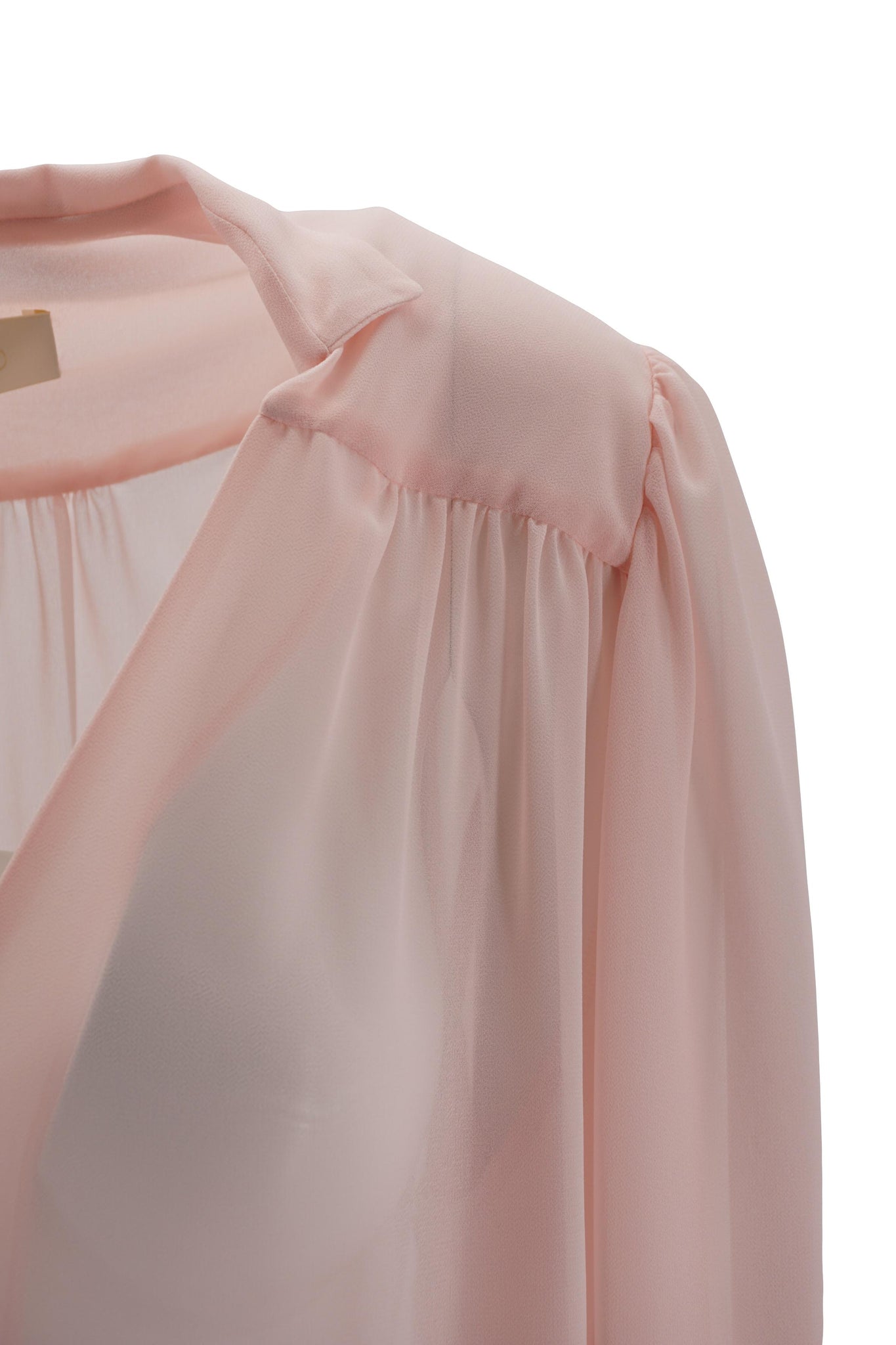 Blusa Semi Trasparente a Maniche Lunghe / Rosa - Ideal Moda