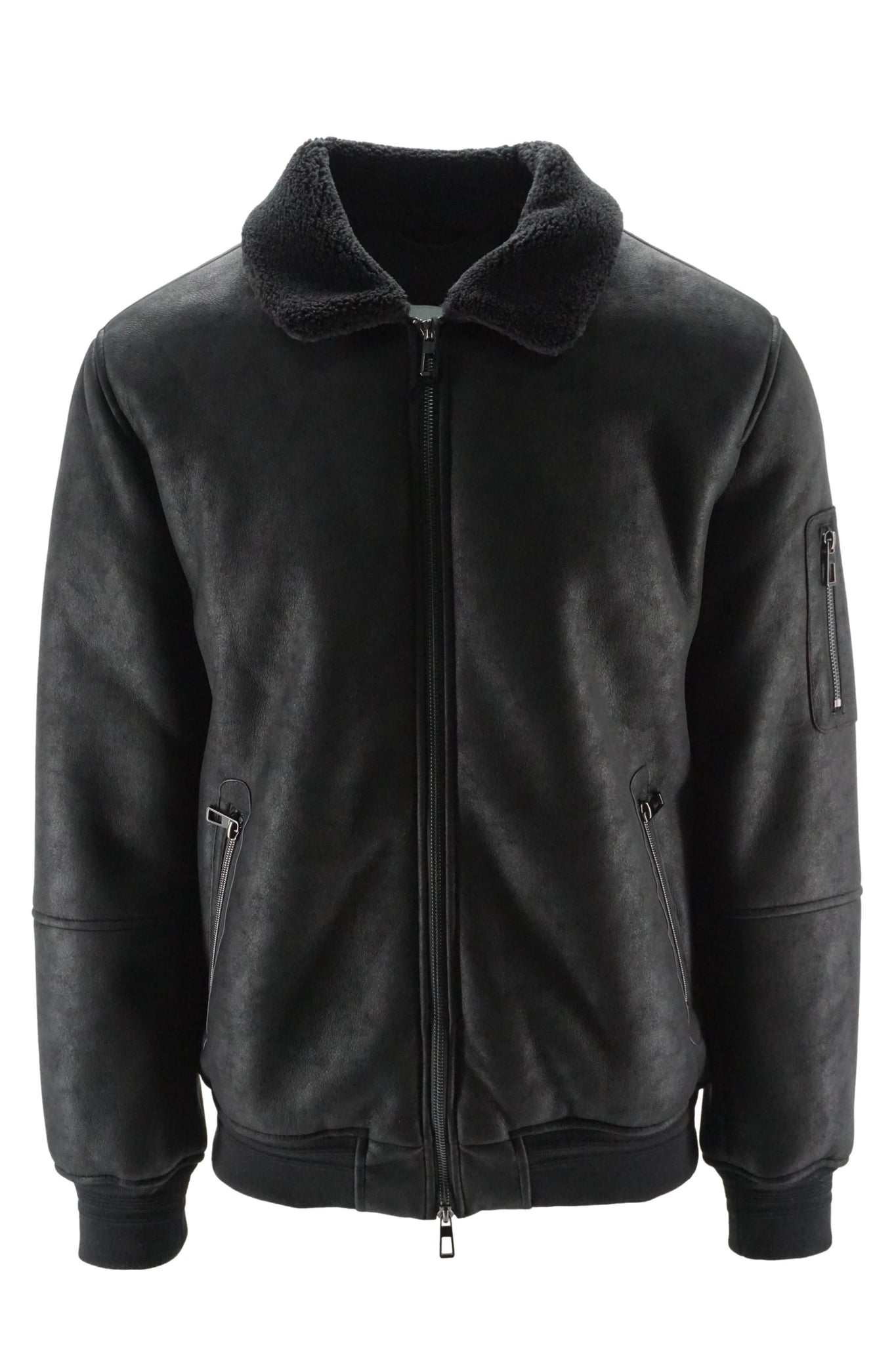 Giubbino in Eco Montone / Nero - Ideal Moda