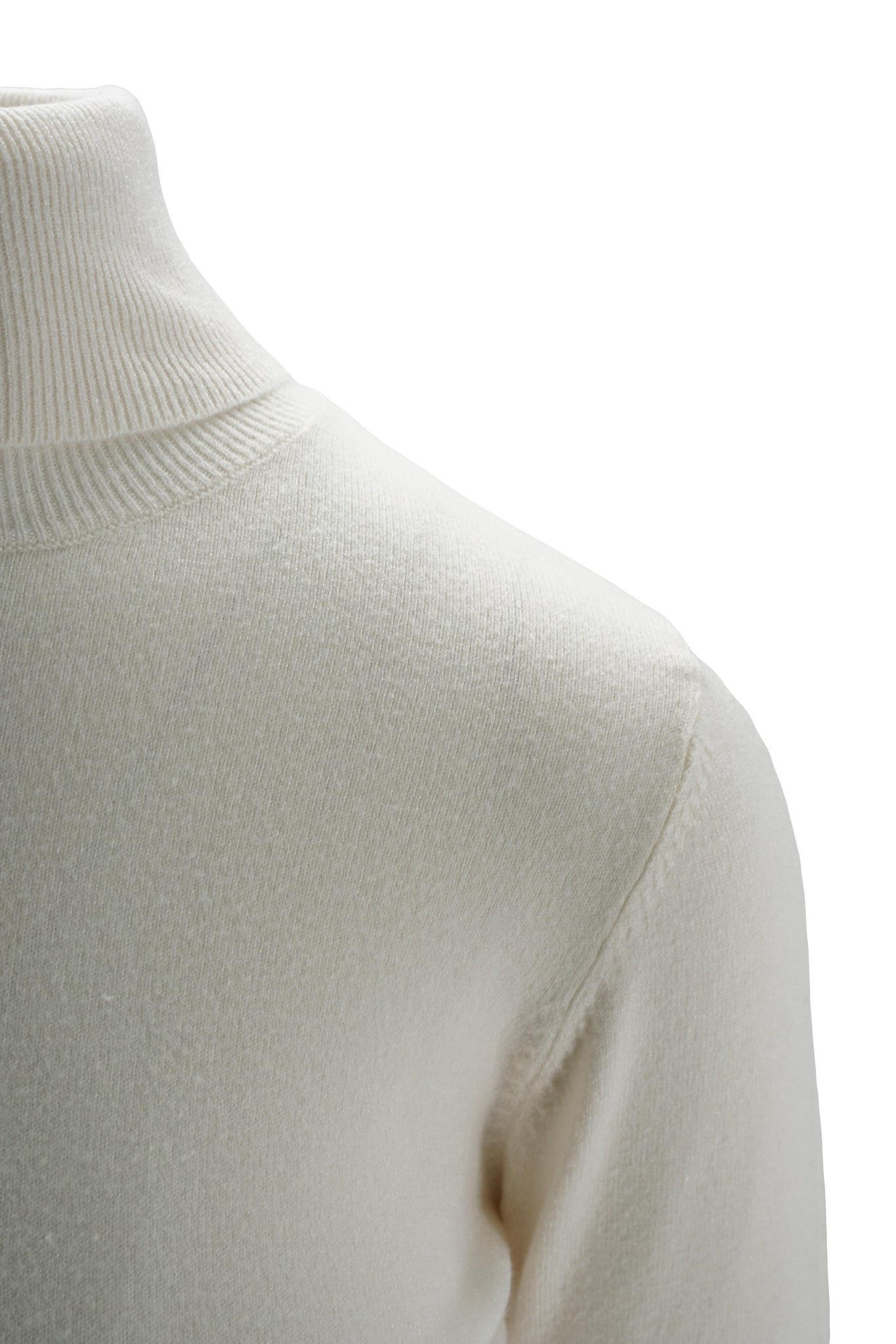 Maglia Slim Fit con Collo Alto / Bianco - Ideal Moda