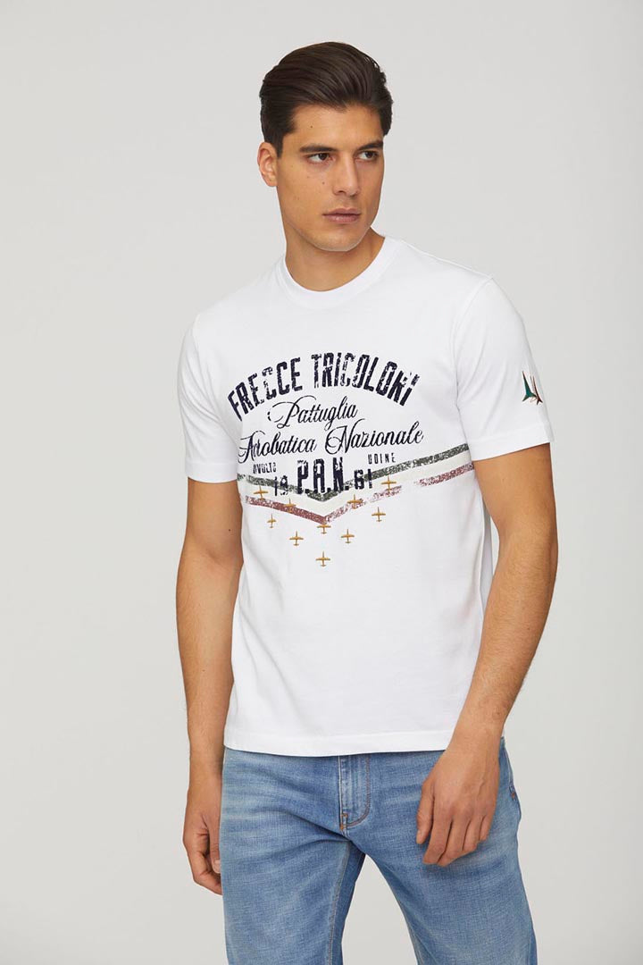 T-Shirt con Stampa Frecce Tricolori / Bianco - Ideal Moda