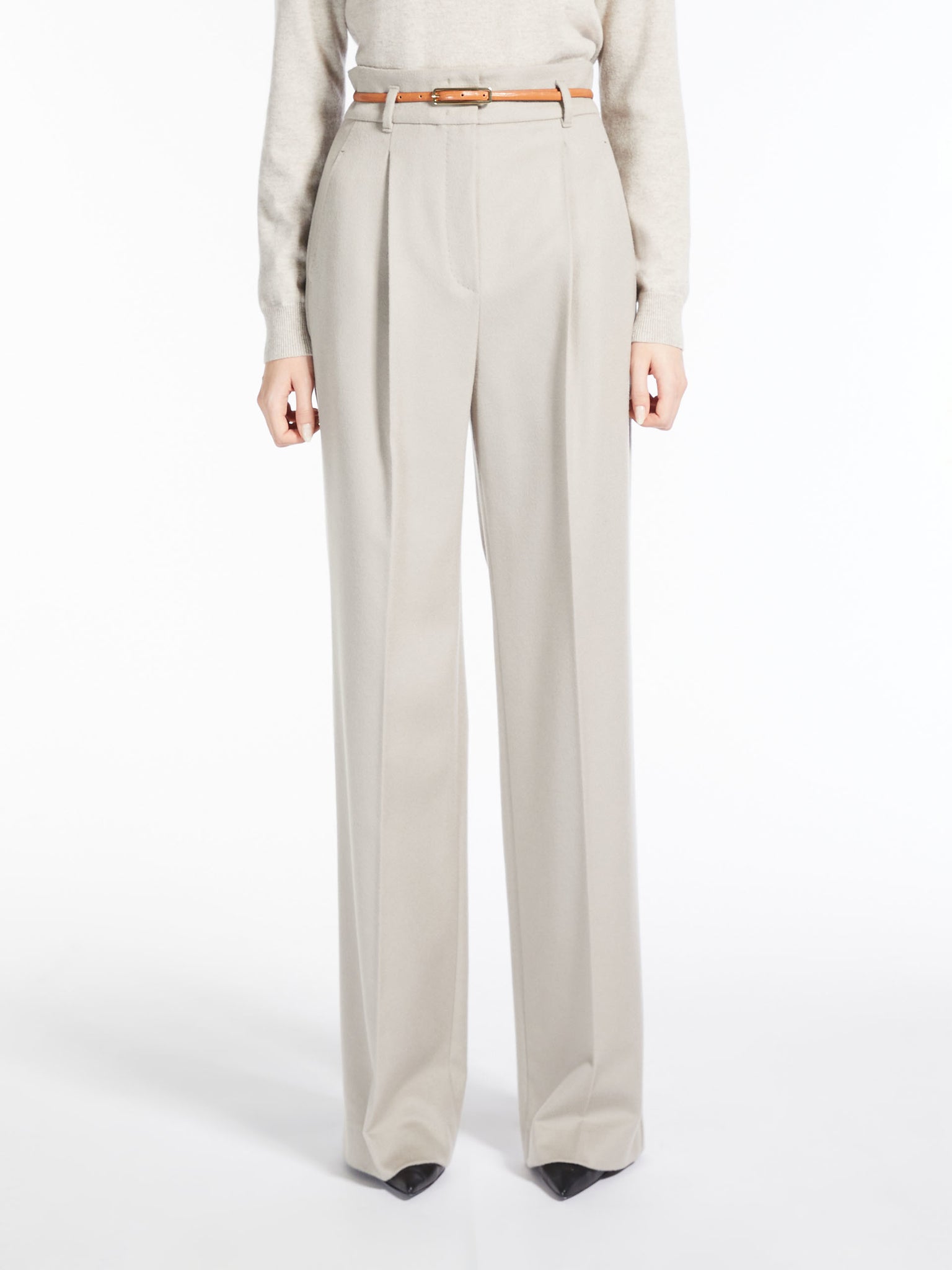 Pantalone in Lana / Beige - Ideal Moda