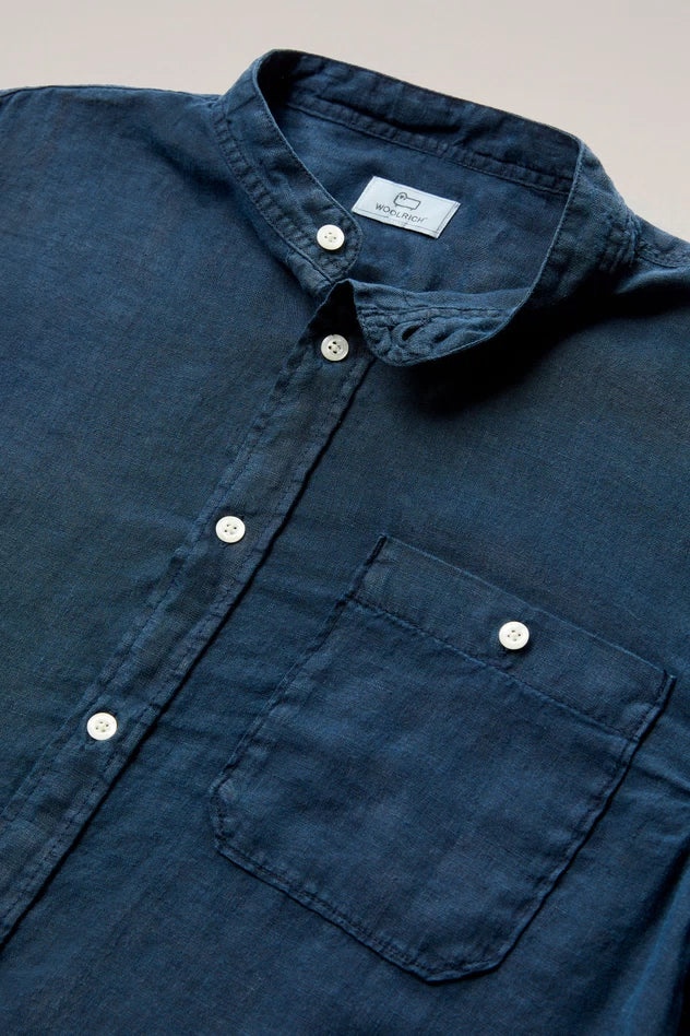 Camicia in Puro Lino / Blu - Ideal Moda