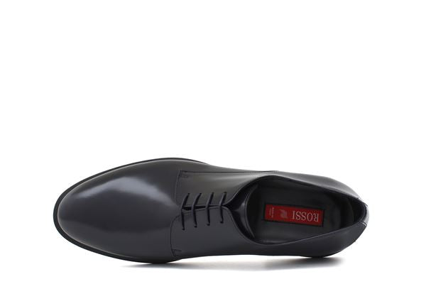 Stringata in Pelle con Fondo in Gomma / Blu - Ideal Moda