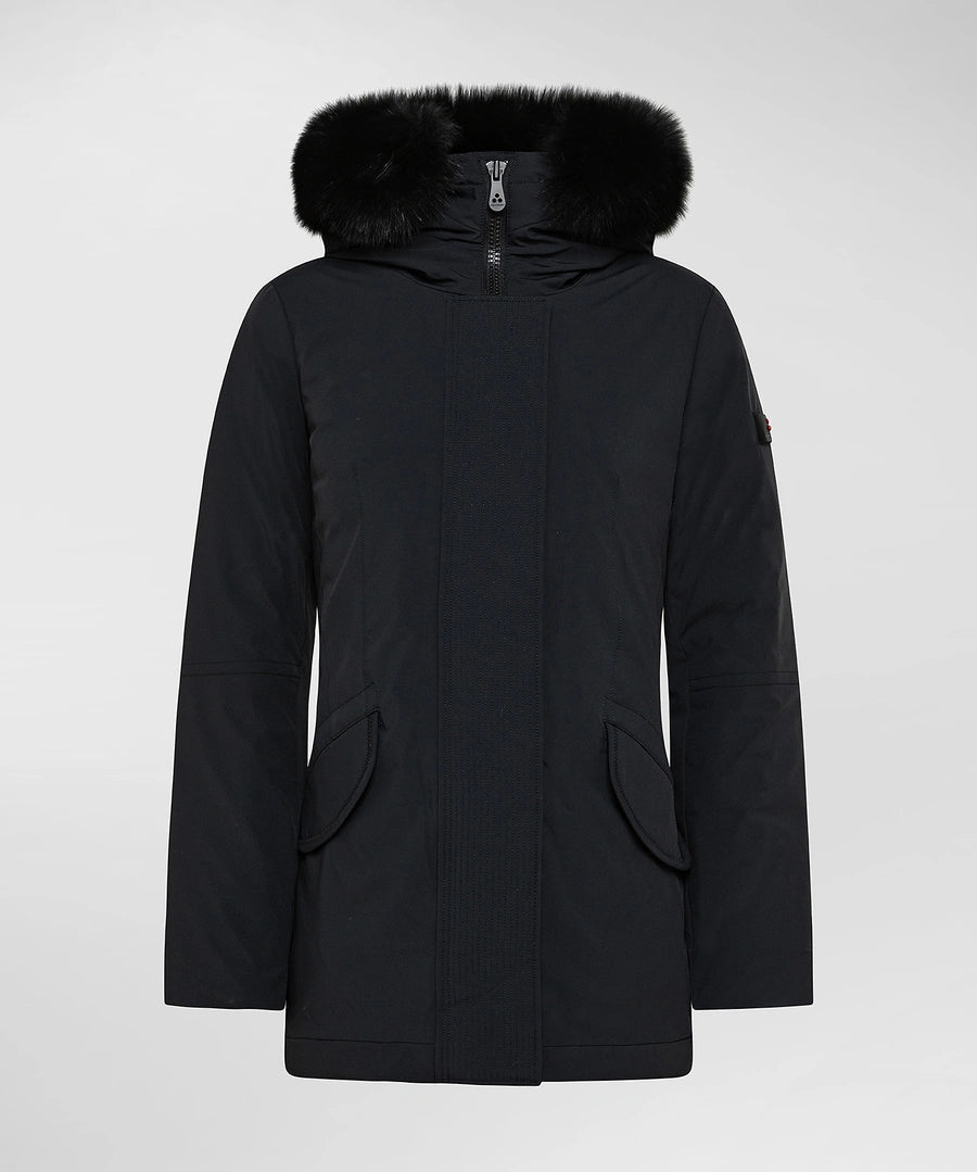 Giubbino Liscio con Pelliccia Peuterey / Nero - Ideal Moda