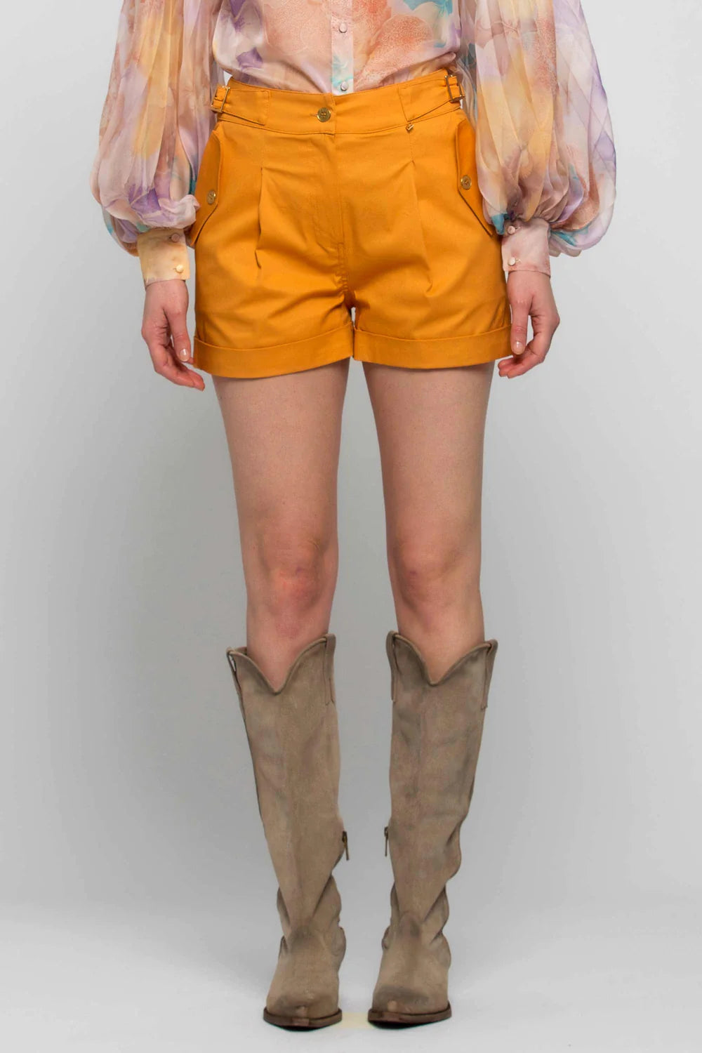 Short in Cotone Kocca / Arancione - Ideal Moda