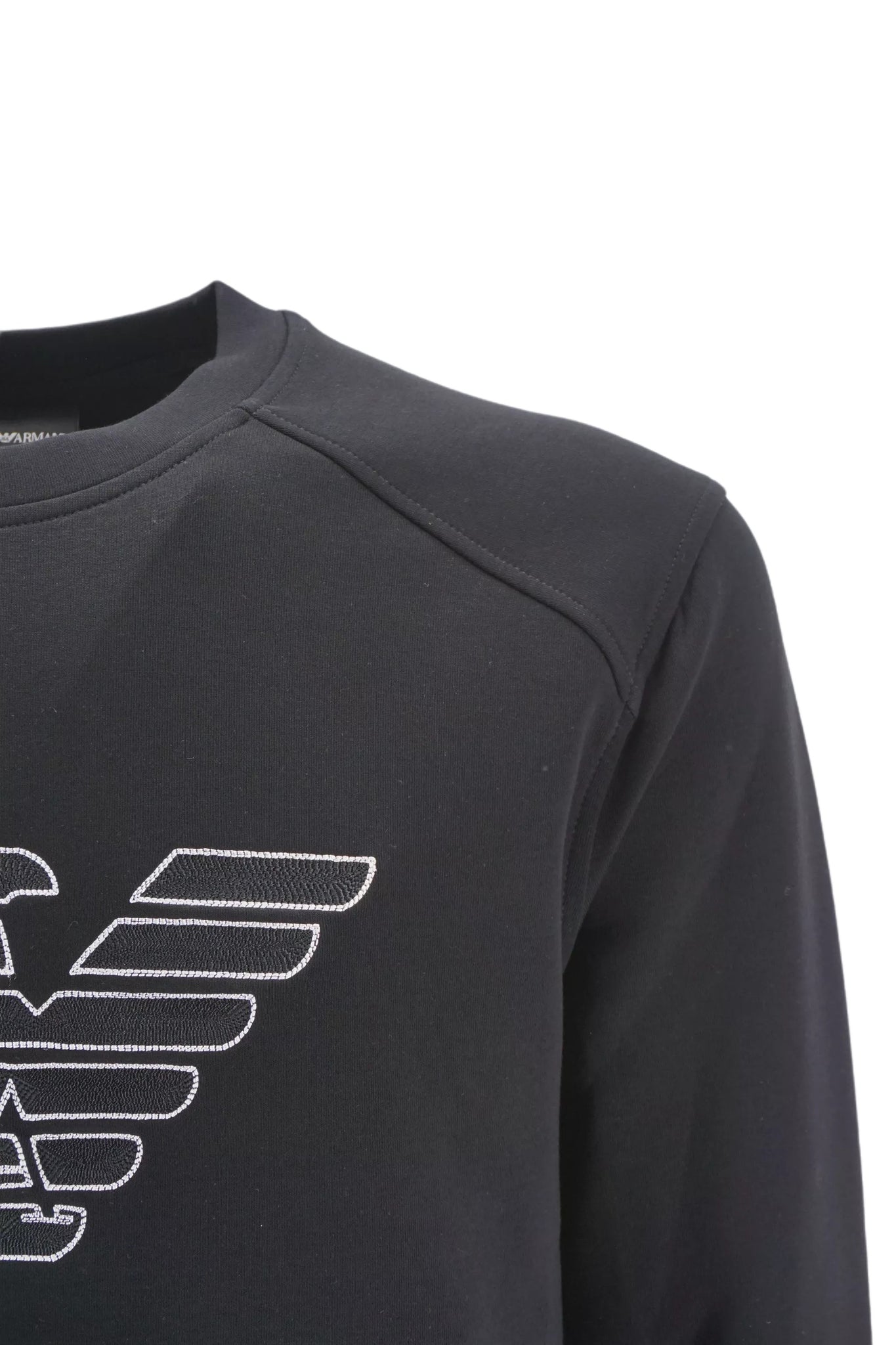 Felpa Girocollo con Logo Emporio Armani / Nero - Ideal Moda