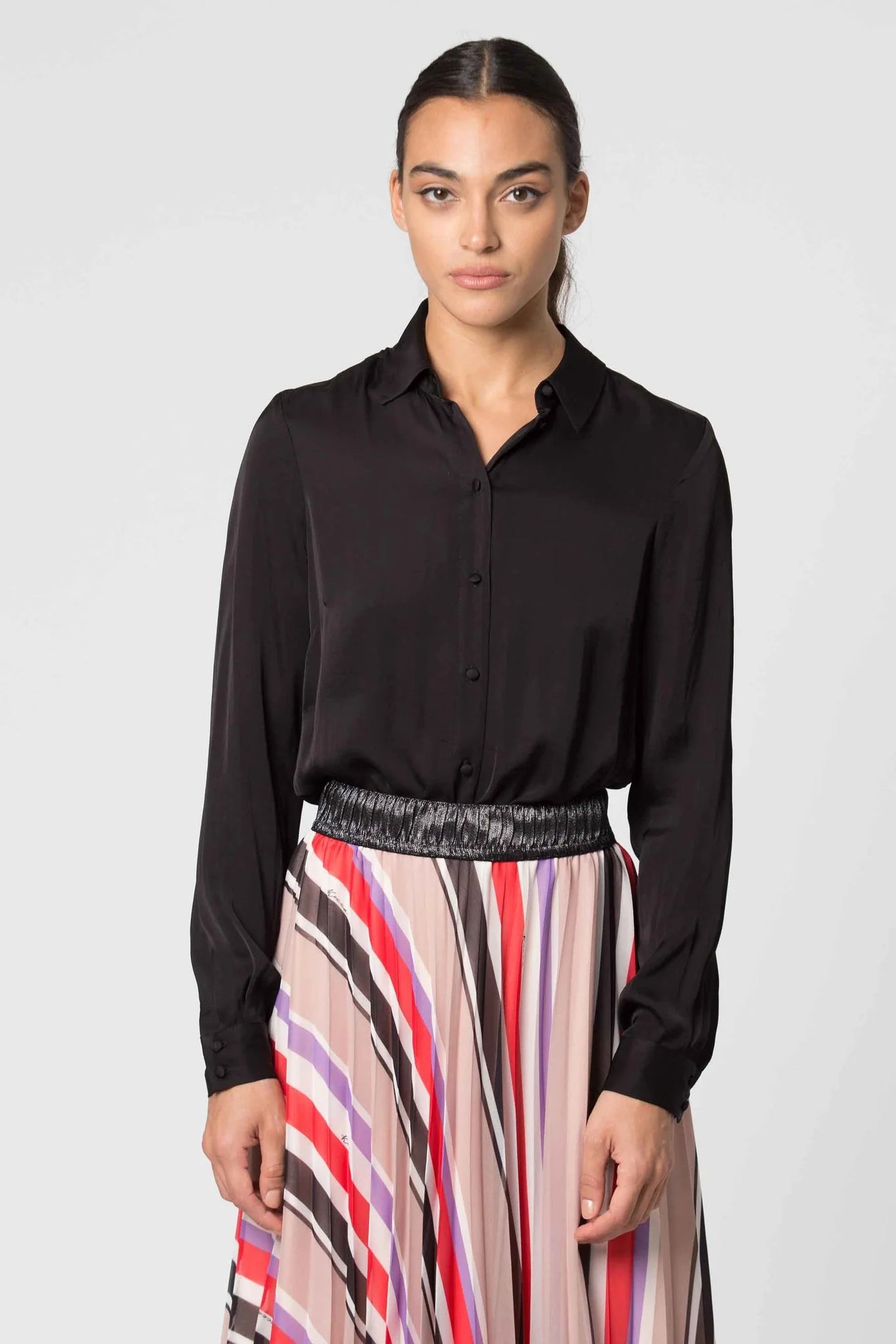 Camicia a Maniche Lunghe Kocca / Nero - Ideal Moda