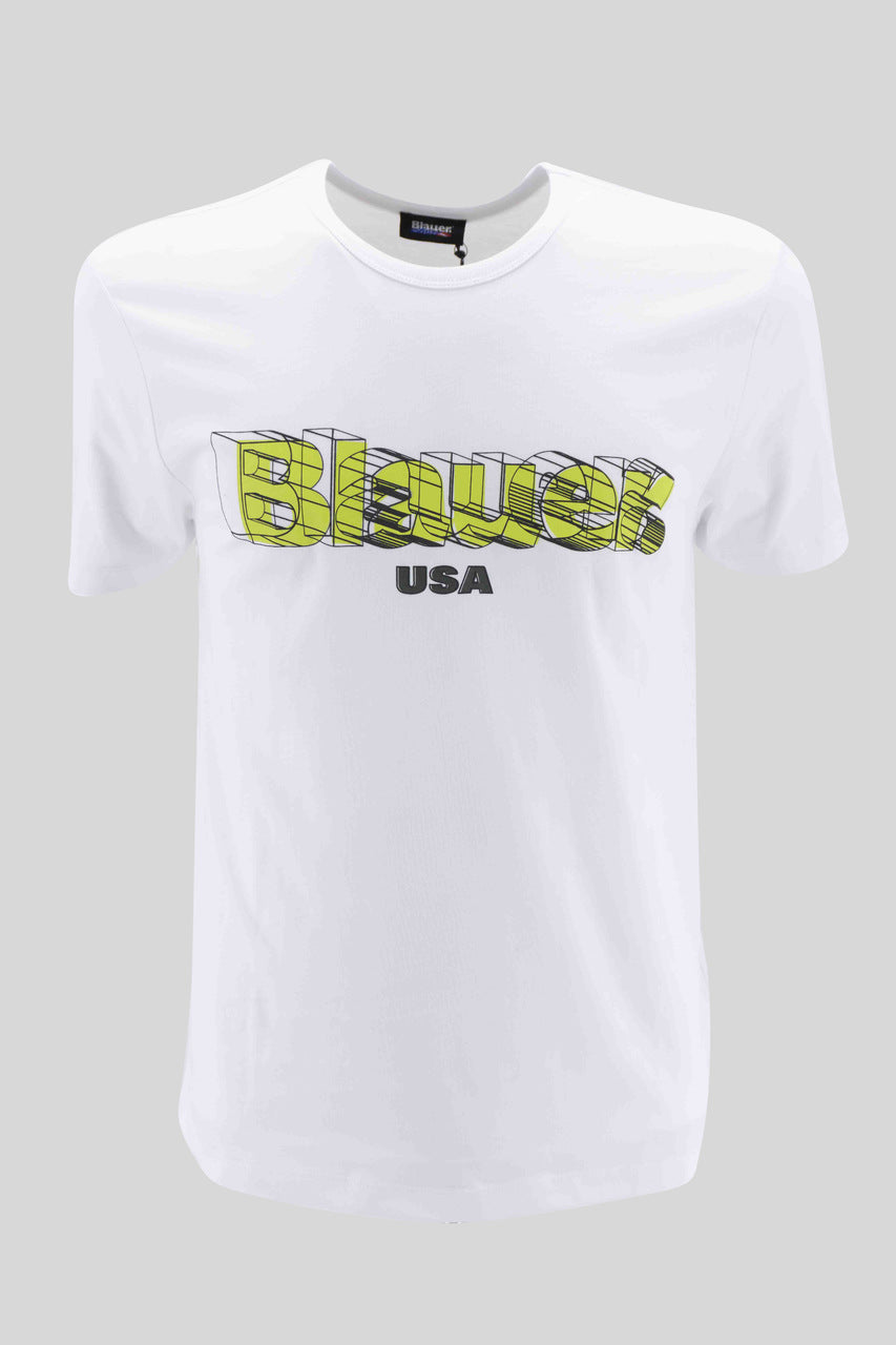 T-Shirt Blauer 3D / Bianco - Ideal Moda