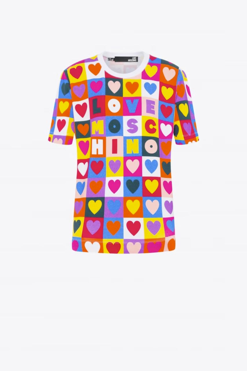 T-Shirt con Fantasia Love Moschino / Multicolor - Ideal Moda