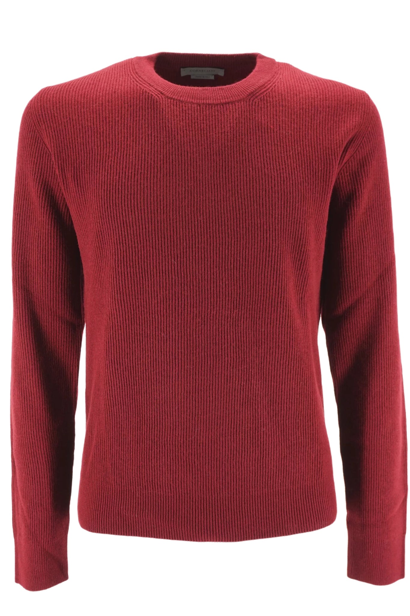 Maglia a Costine in Seta e Cashmere Corneliani / Bordeaux - Ideal Moda