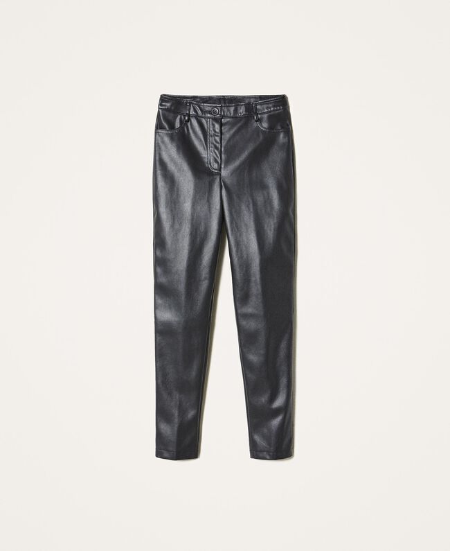 Pantaloni skinny in similpelle / Nero - Ideal Moda
