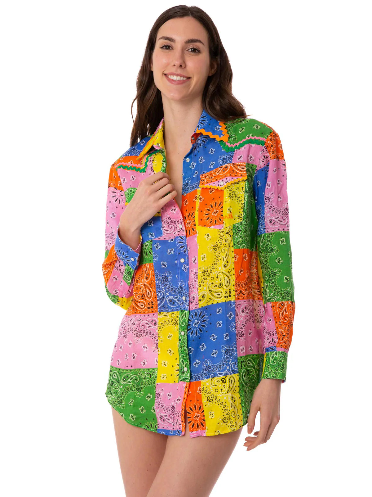 Camicia in Lino Mc2 Saint Barth / Multicolor - Ideal Moda