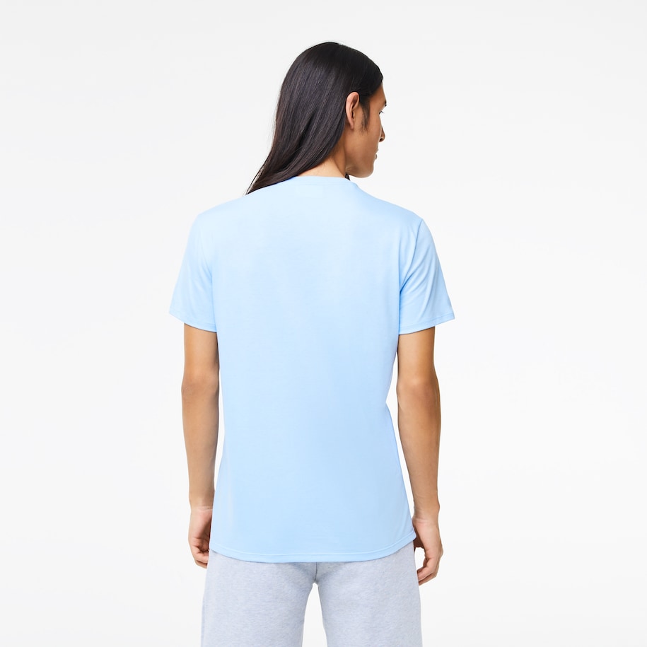 T-Shirt in Jersey di Cotone Pima Lacoste / Azzurro - Ideal Moda