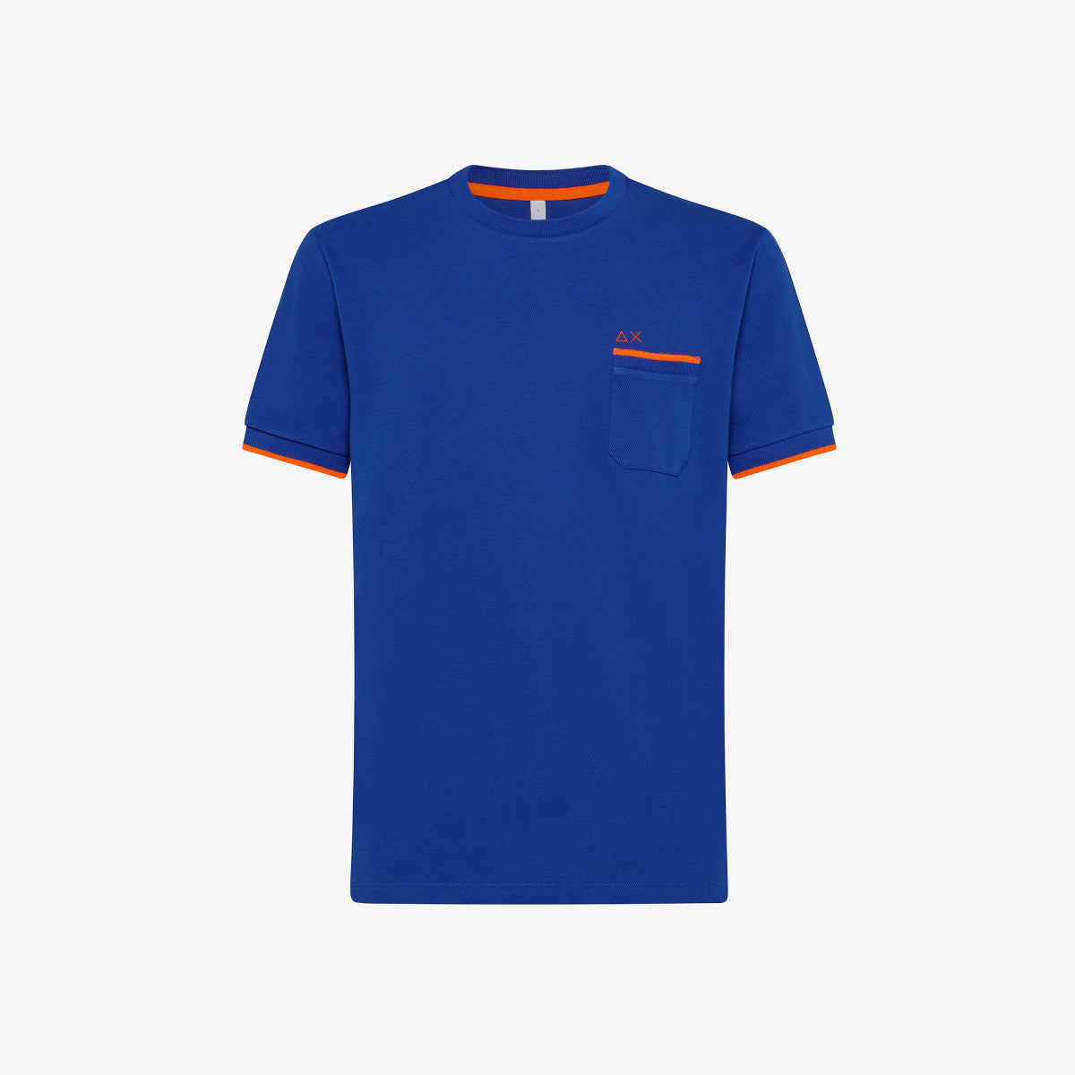 T-Shirt con Taschino e Dettagli Fluo Sun68 / Bluette - Ideal Moda