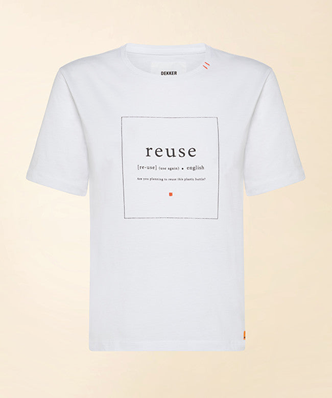T-shirt con slogan eco sul davanti / Bianco - Ideal Moda