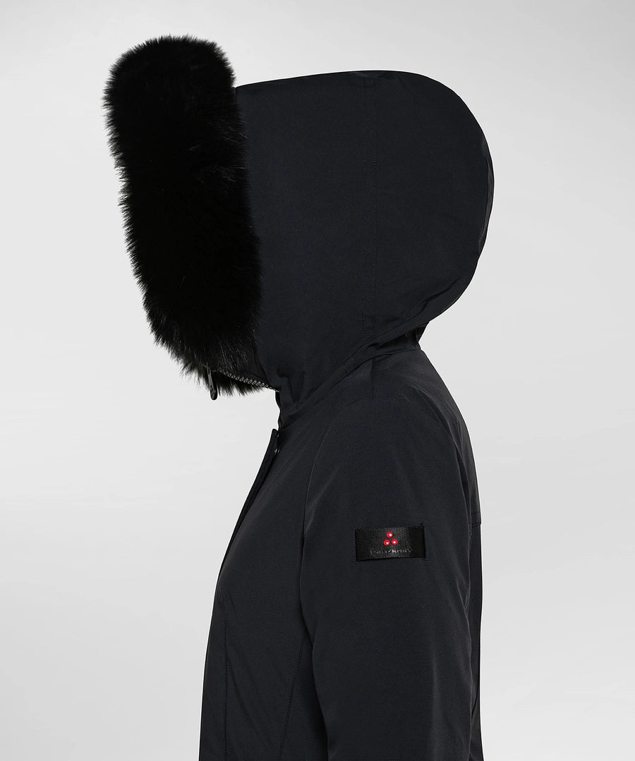 Giubbino Liscio con Pelliccia Peuterey / Nero - Ideal Moda