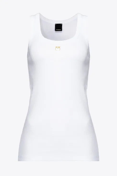 Canotta con Ricamo Pinko / Bianco - Ideal Moda