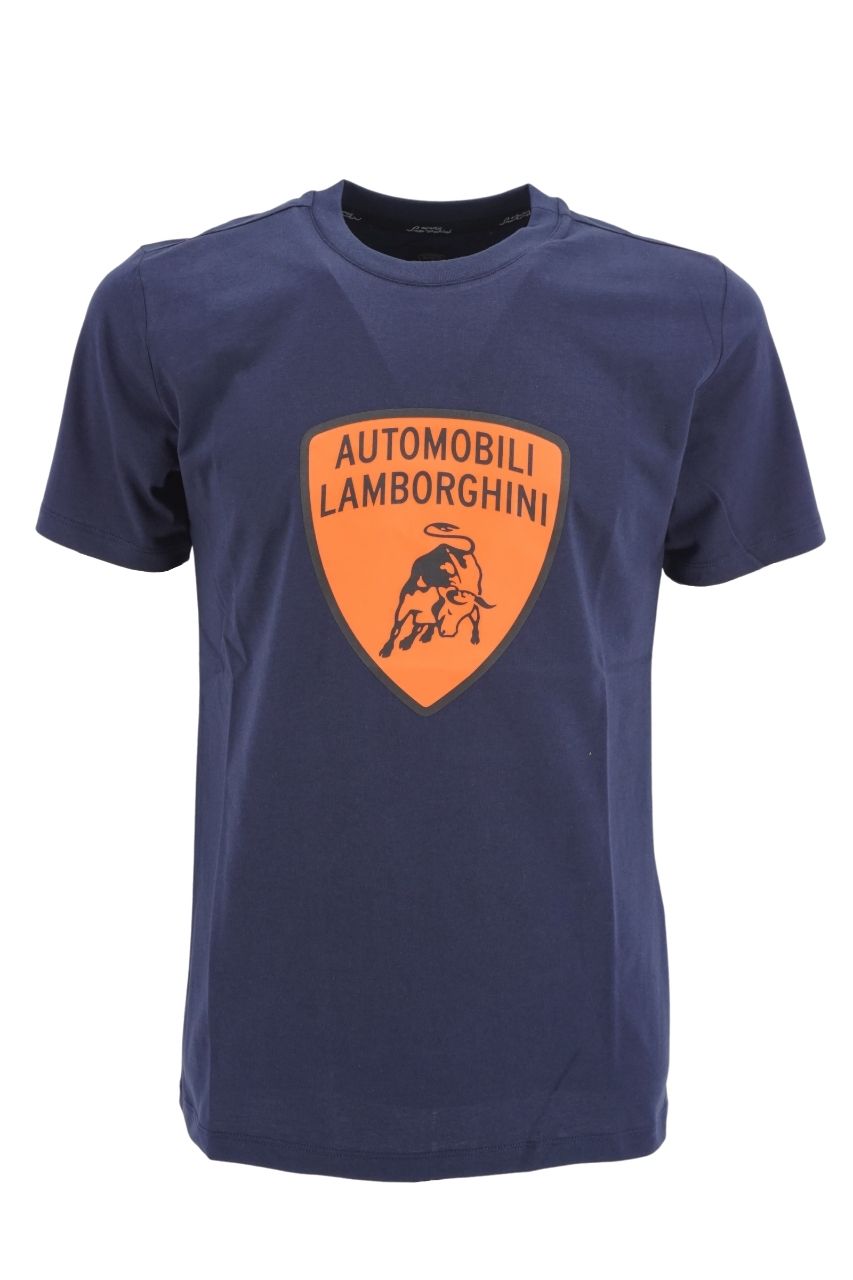 T-Shirt Automobili Lamborghini con Logo / Blu - Ideal Moda