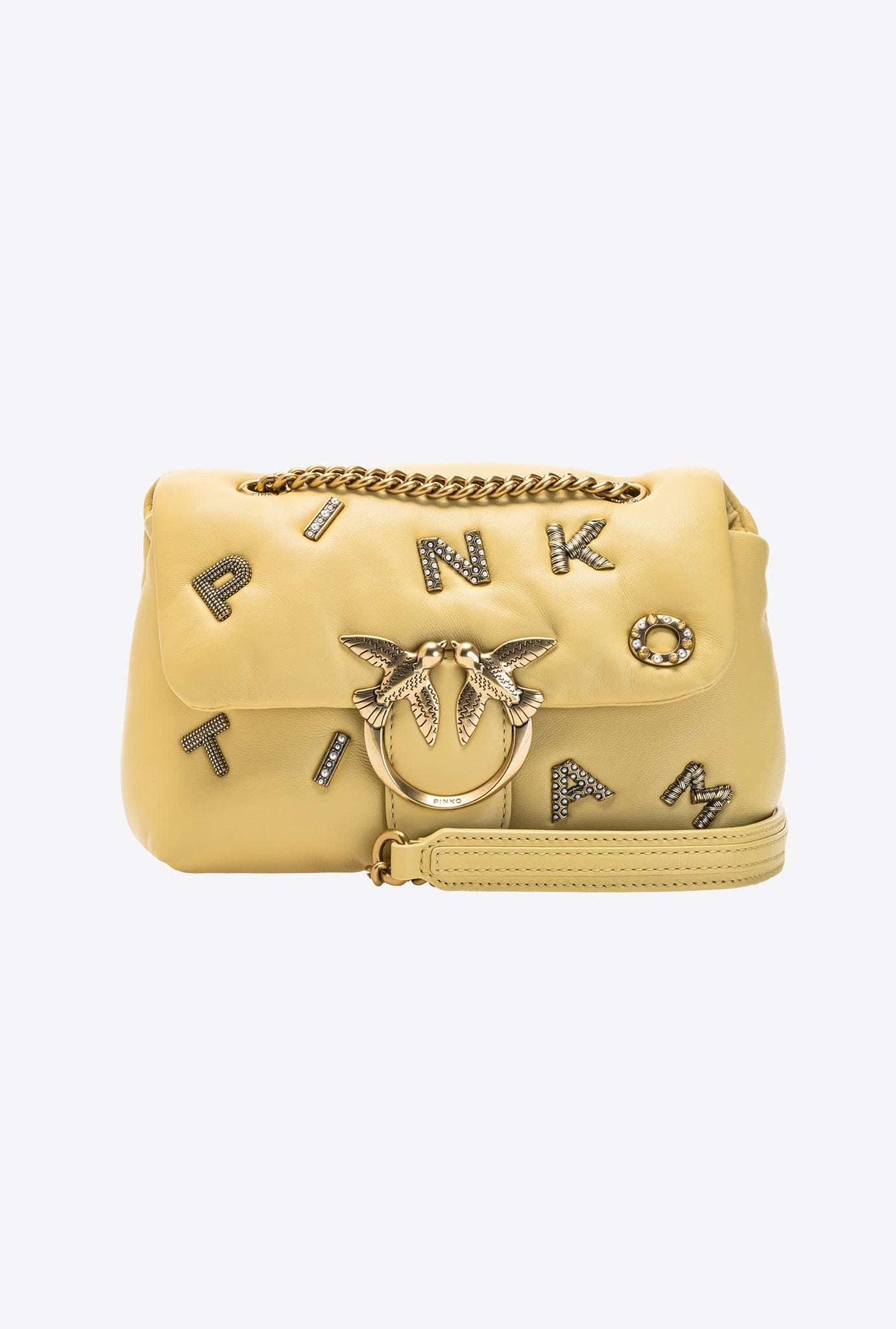 Pinko Love Mini Puff Logo Bag Yellow