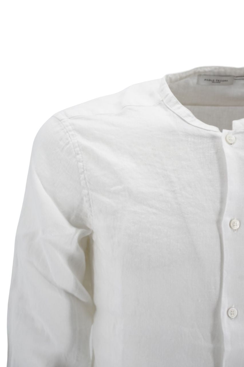 Camicia Paolo Pecora in Lino / Bianco - Ideal Moda