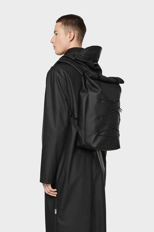 Velcro Rolltop Rains Backpack / Black
