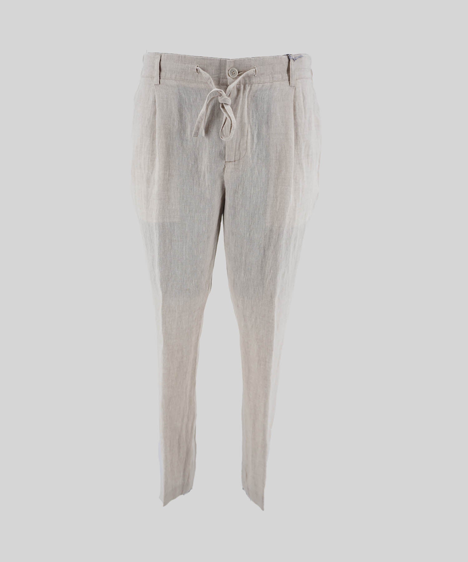 Pantalone skinny con coulisse / Beige - Ideal Moda