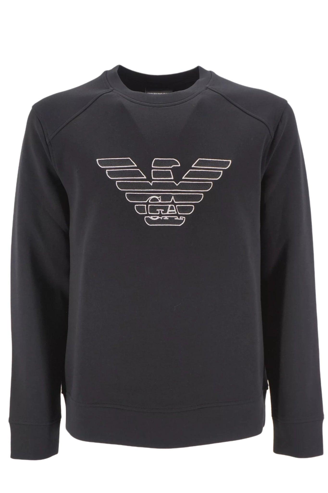 Felpa Girocollo con Logo Emporio Armani / Nero - Ideal Moda