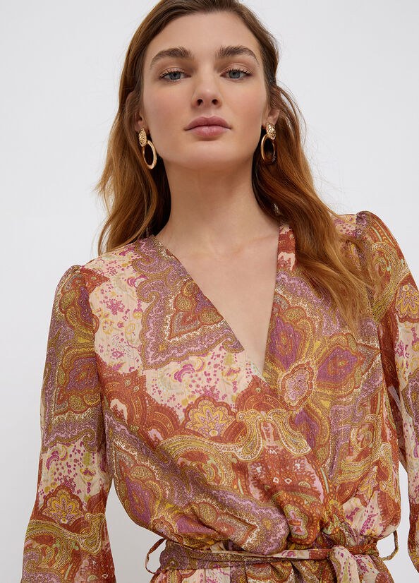 Short Dress with Print Liu Jo / Brown Short Dress with Print Liu Jo / Brown