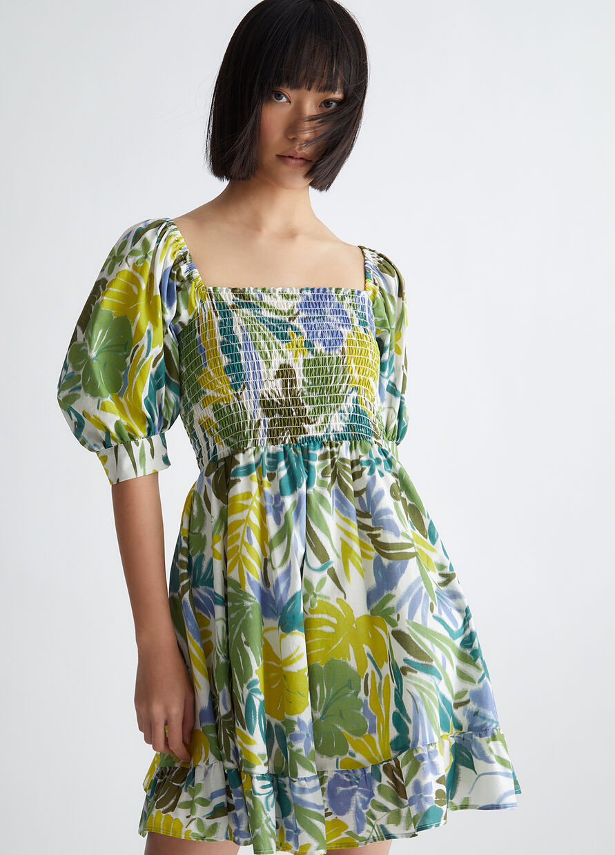 Abito con Stampa Floreale Liu Jo / Verde - Ideal Moda