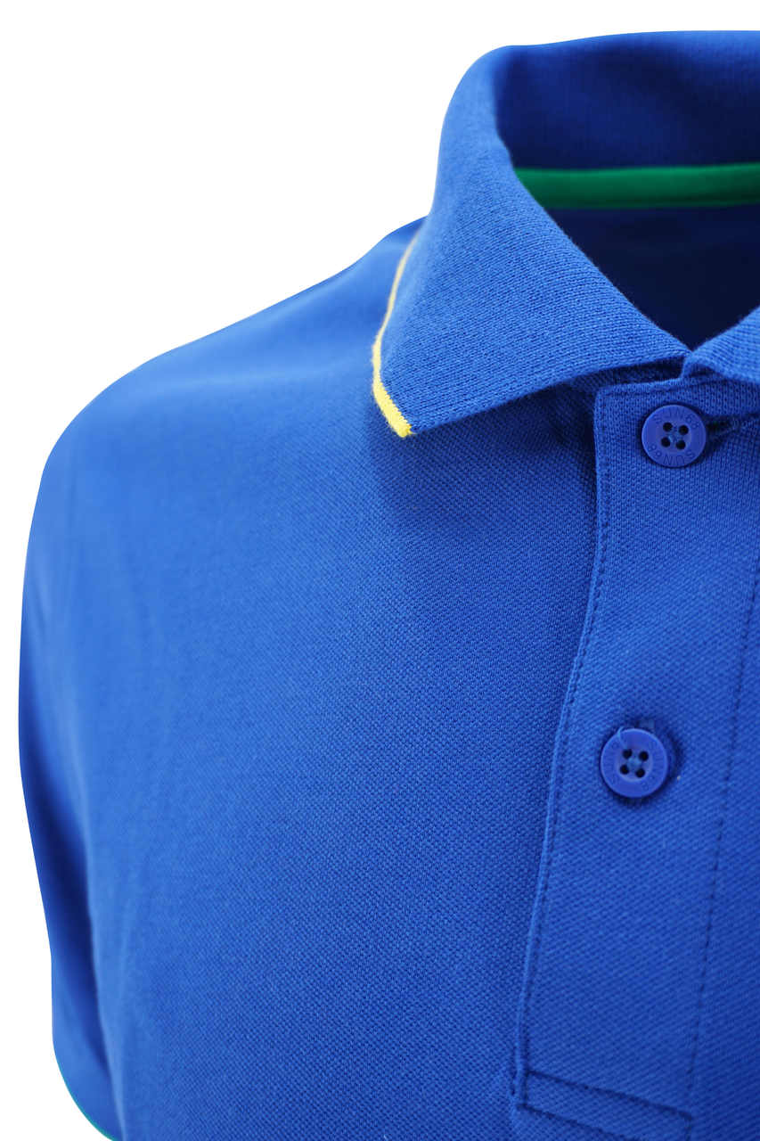 Polo Small Stripes on Collar / Azzurro - Ideal Moda