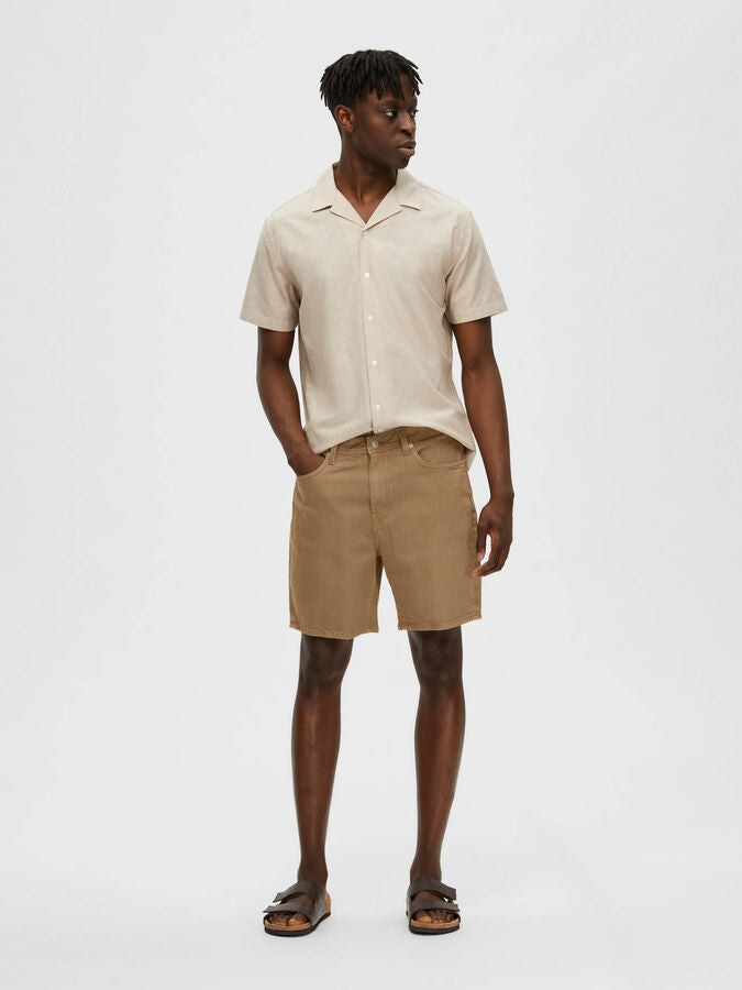 Pantaloncino in Cotone Selected / Beige - Ideal Moda