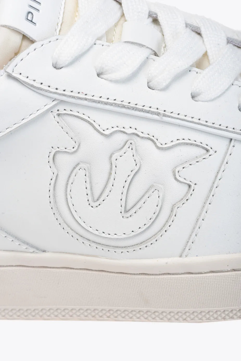Sneaker in Pelle con Logo Pinko / Bianco - Ideal Moda