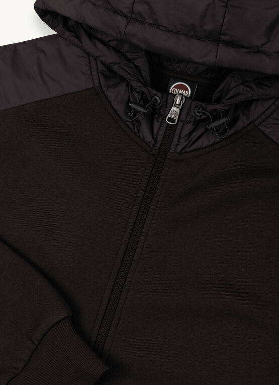 Felpa con Inserti in Nylon Colmar / Nero - Ideal Moda