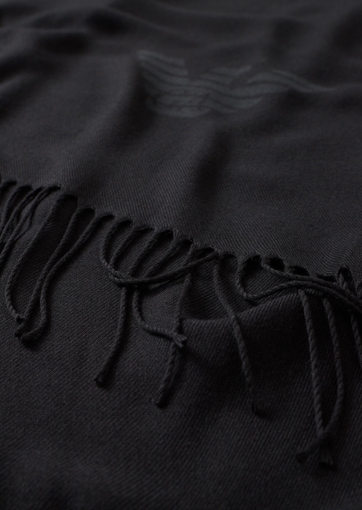 Sciarpa Emporio Armani con Frange / Nero - Ideal Moda