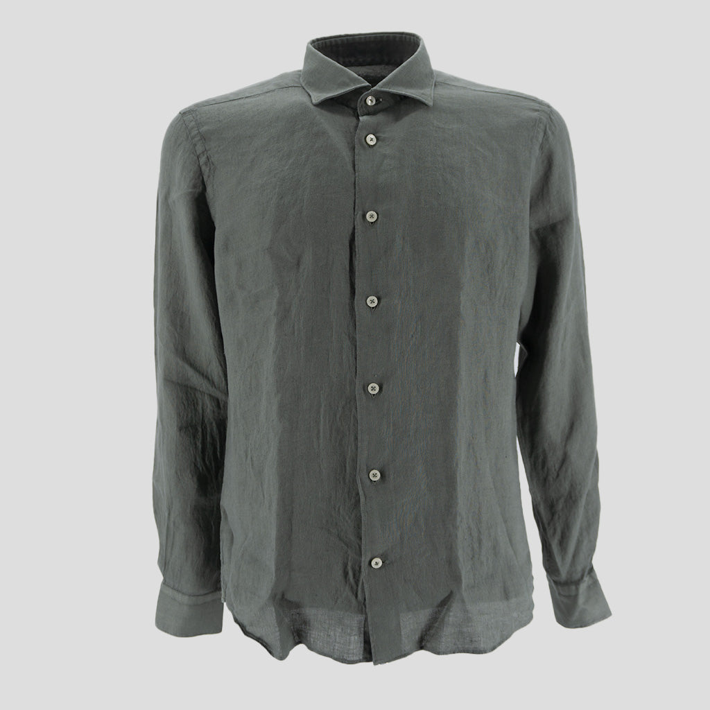 Camicia in Puro Lino / Verde - Ideal Moda