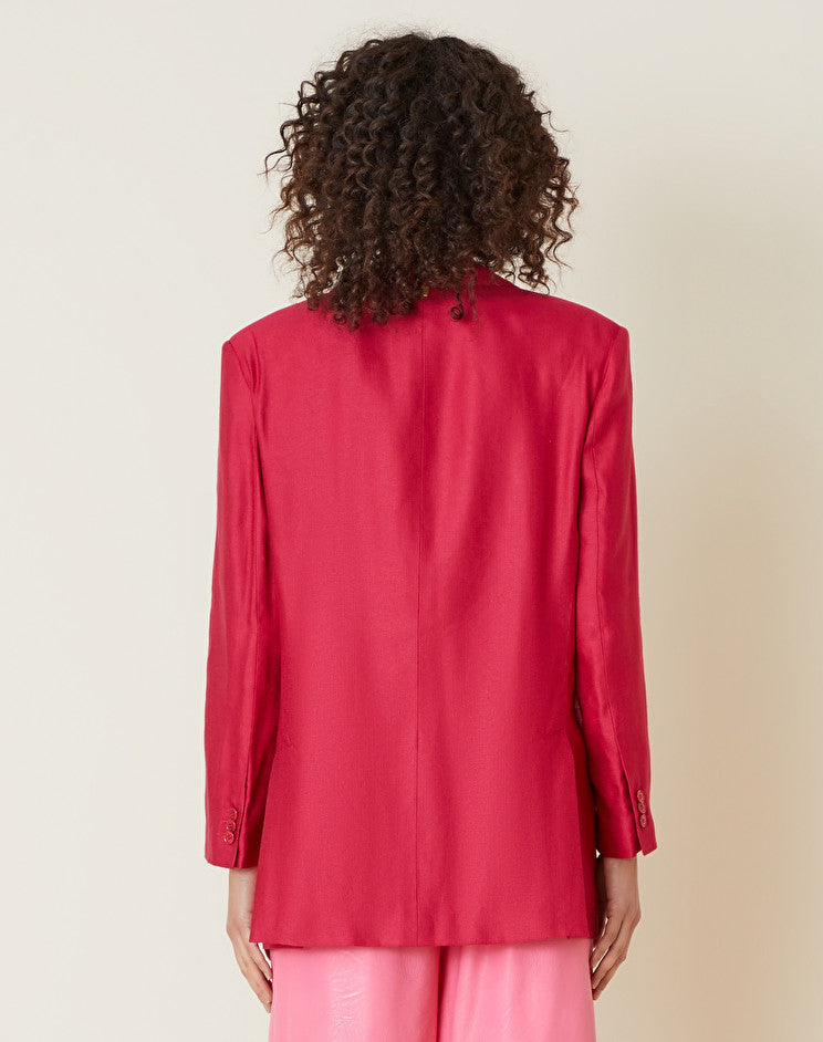 Giacca Over in Misto Lino e Viscosa Manila Grace / Fucsia - Ideal Moda