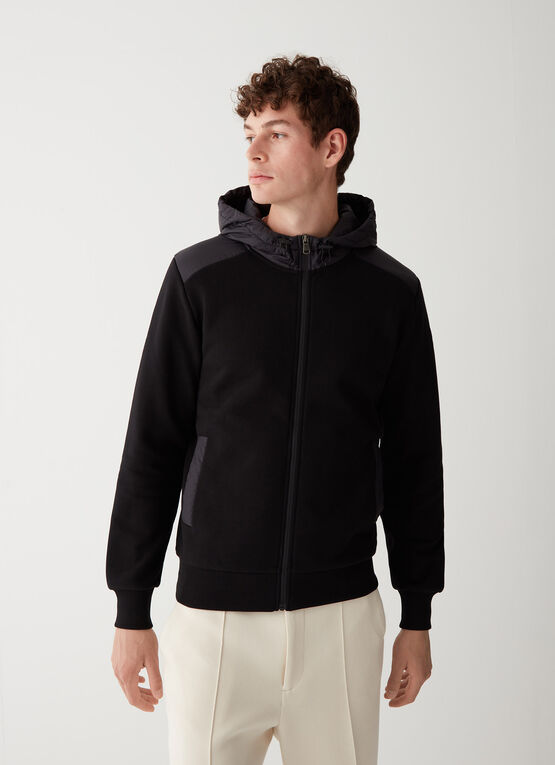 Felpa con Inserti in Nylon Colmar / Nero - Ideal Moda