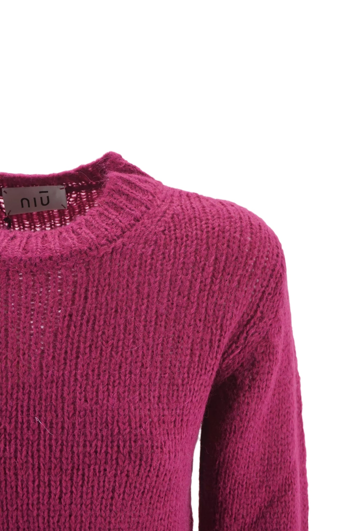 Maglia Girocollo in Alpaca Niū / Viola - Ideal Moda