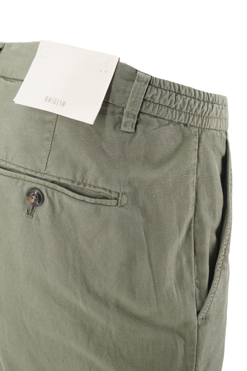 Pantaloncino Briglia in Misto Lino / Verde - Ideal Moda