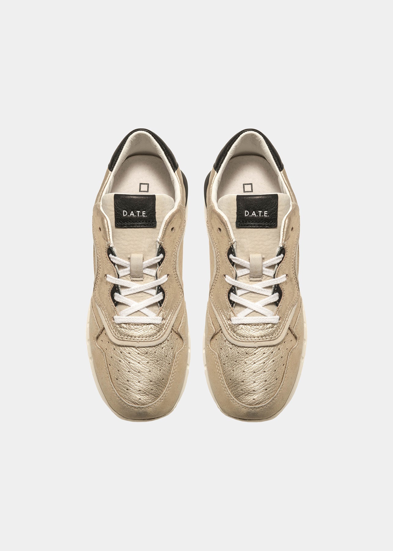 Sneaker DATE Luna Laminated / Oro - Ideal Moda