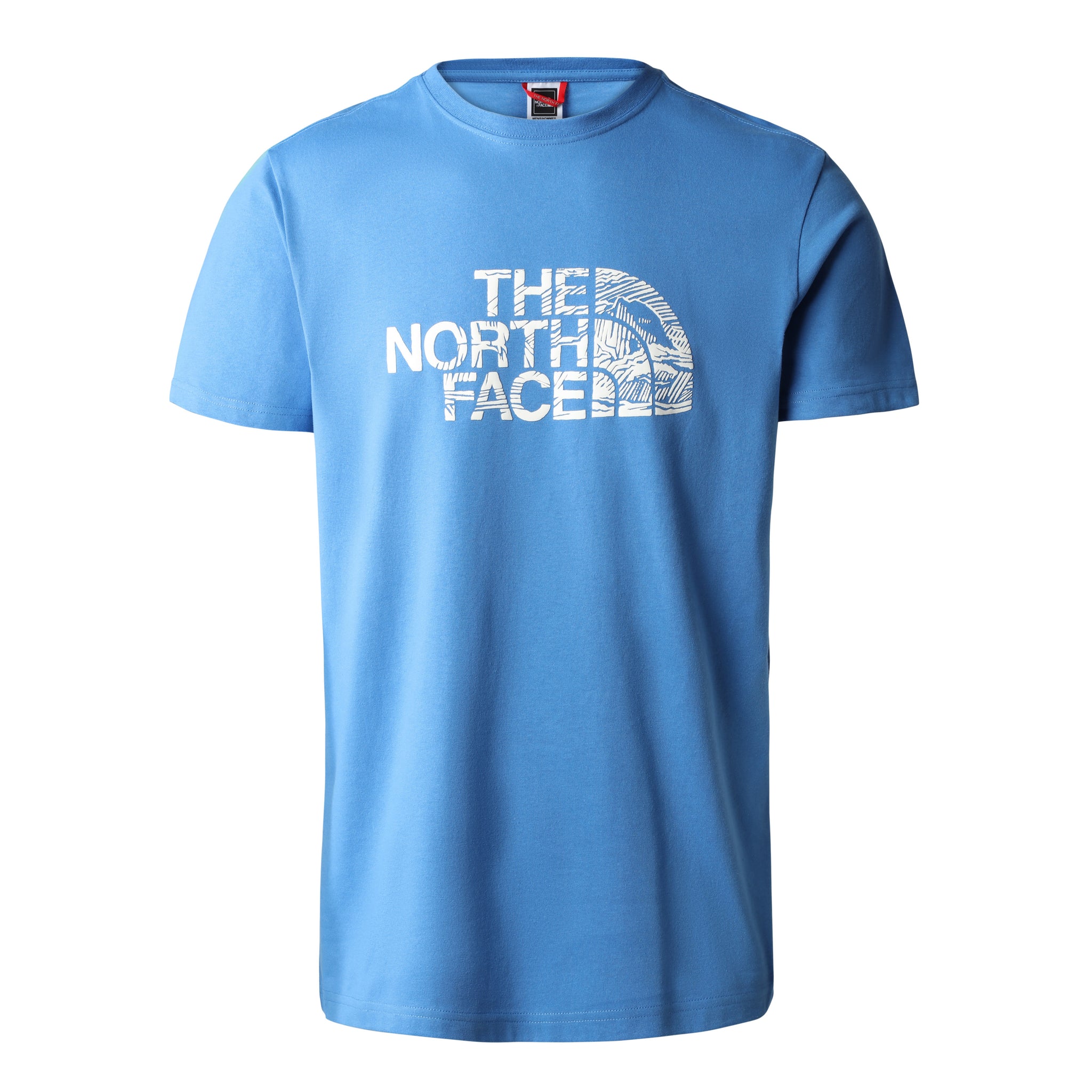 T-Shirt Woodcut Dome con Logo The North Face / Azzurro - Ideal Moda