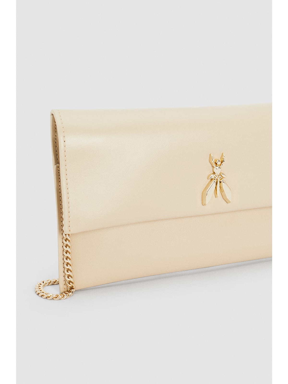 Patrizia Pepe Logo Clutch Bag Beige
