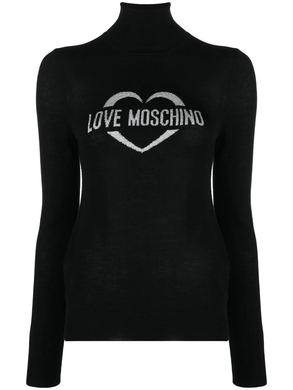Maglia a Collo Alto con Logo Love Moschino / Nero - Ideal Moda