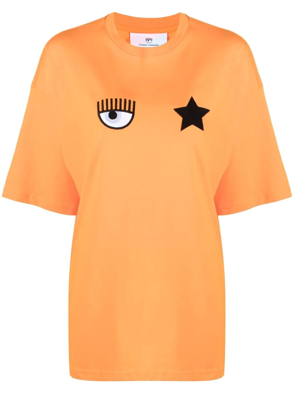 T-Shirt Chiara Ferragni con Stampa / Arancione - Ideal Moda