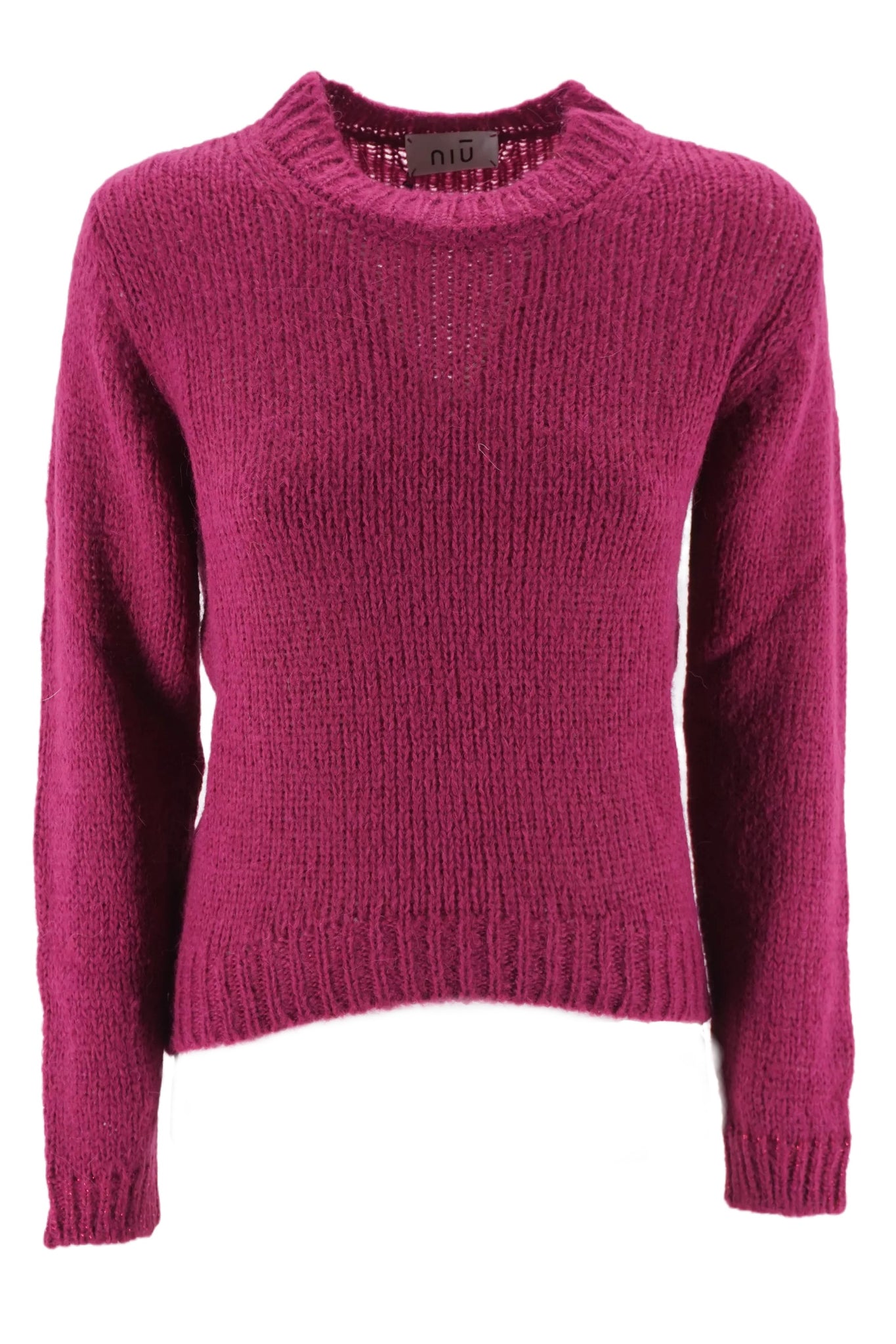 Maglia Girocollo in Alpaca Niū / Viola - Ideal Moda