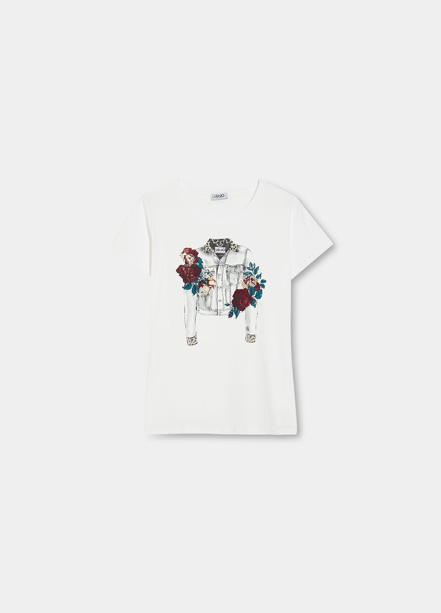 T-shirt Liu Jo con stampa / Bianco - Ideal Moda