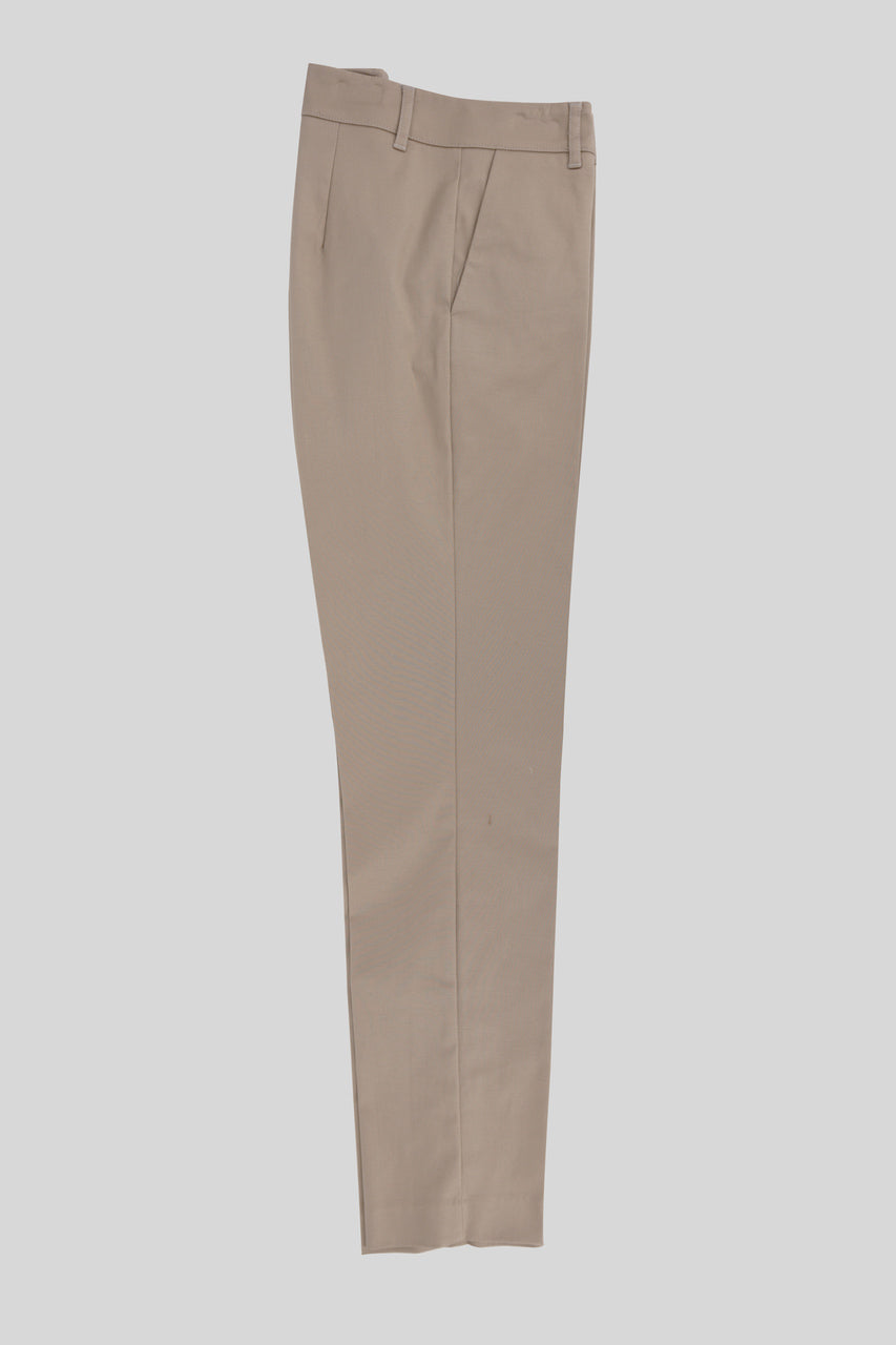 Pantalone in Cotone Slim / Beige - Ideal Moda