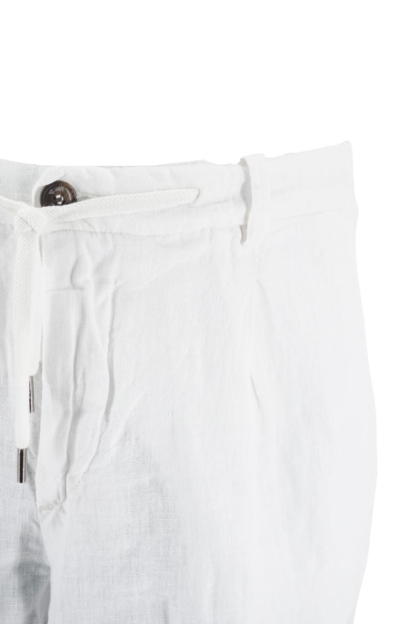 Pantaloncino 40Weft in Lino / Bianco - Ideal Moda